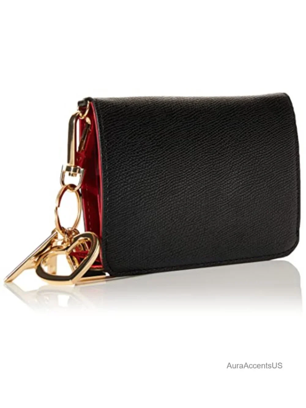 Faux Leather Envelope Wallet with Magnetic Closure and Bow Embellishment